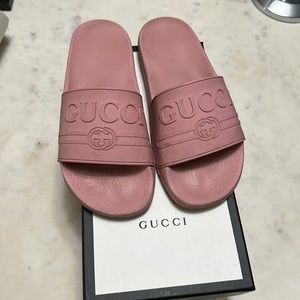 Authentic Gucci Rubber Print Slides